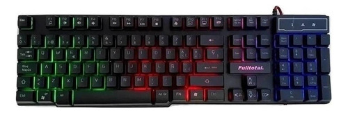 Teclado Para Pc Computadora Usb Con Luces Led Fulltotal Ke-1012 - Negro - Rgb - Qwerty - Español España