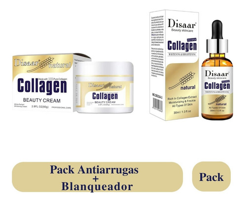 Pack Antiarrugas Blanqueador Crema Facial  + Serum Colágeno 