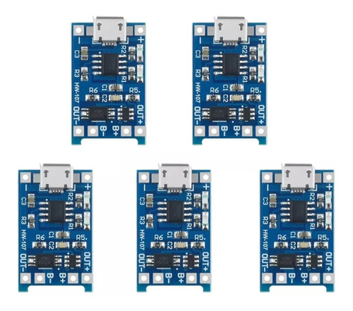 Modulo Cargador Tp4056 Para Bateria De Litio Lipo 5 Piezas