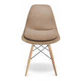 Capa Para Cadeira Eames Eiffel Com Almofada Suede Bege