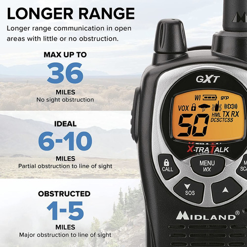 Midland 50 Channel Waterproof Gmrs Two-way Radio - Long Rang