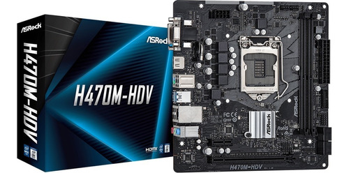 Motherboard Intel Asrock H470m-hdv 10ma 11va Lga 1200 Pcreg