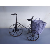 Artesanato Antigo Triciclo / Bicicleta Para Decoração
