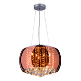 Lustre Pendente Cristal Legítimo K9 Sala Attractive 40cm Biv Cor Cobre 110v/220v