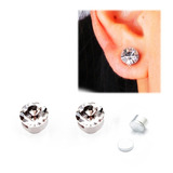 2pcs Par 2 Aretes Simuladores Imán Acero Cristal Unisex 