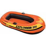 Balsa Inflable Canoa Para Dos Lancha Bote Explorer 200 Intex