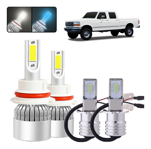 Kit De Focos Led 9007 H3 Para Ford F-250 1994 1995 1996 1997