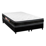 Cama Box Queen: Colchão D33 Castor  Black E White Df+base C