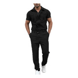 Qianyuu Overol Mono Cargo Hombre Casual Pantalon De Manga