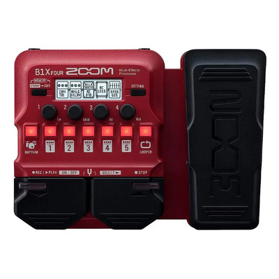 Zoom, Zb1xfour, Pedal De Efectos De Bajo Color Rojo | Meses sin interés