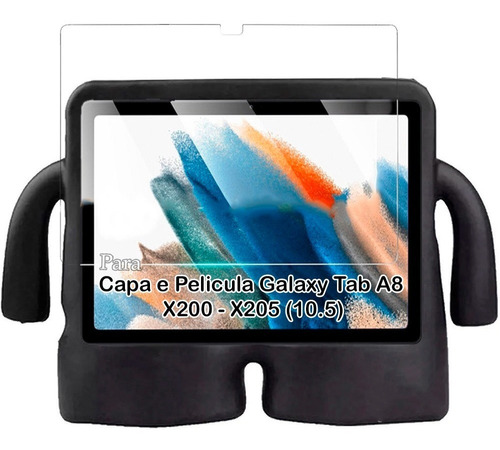 Capa Silicone Tablet P/ Samsung Taba8 X200x205 10.5 Pelicula