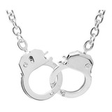 Spinningdaisy Silver Silver Plated Lockable Handcuffs Collar