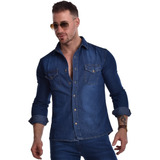 Camisa Jean Hombre Azul Y Celeste Excelente Calidad