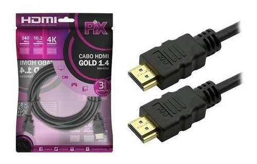 Cabo Hdmi 1.4 4k Hd 3 Metros Pix 018-0314