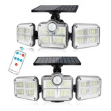 Foco Solar Triple Con Sensor De Movimiento Ajustable