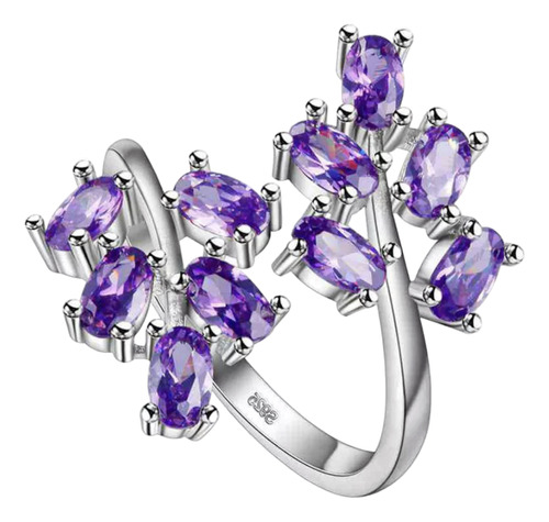 Anillo Para Mujer Hojas Suave Elegancia Lavanda