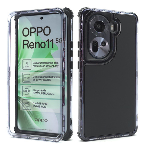 Funda 3 En 1 Para Oppo Reno 11 5g Proteccion 360 Case Rudo