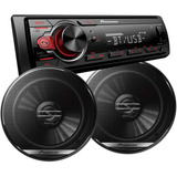 Combo Pioneer Stereo Bluetooth + Parlantes 6 6.5 PuLG 1620