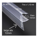 Burlete Mampara/vidrio/blindex/puerta 10mm-ala 12mm(1.10mt)