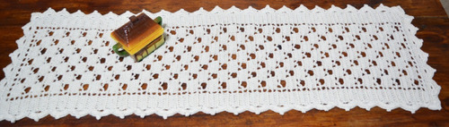 Carpeta De Mesa Camino Tejida A Crochet Mide 32 X 105 Cm