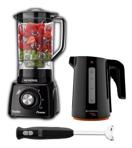 Liquidificador Turbo + Chaleira + Mixer Black Decker 220v