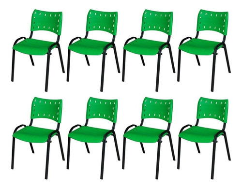 Kit 8 Iso Emp Cadeira Escritorio Igreja Escola Verde