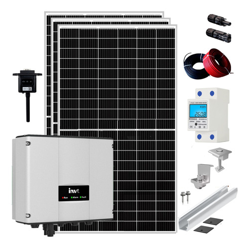 Kit Solar Ahorro 1.100 Kwh/mes On Grid Invt 6kw Panel 590w