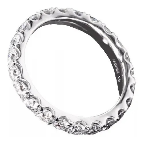 Churumbela Con Diamante Moissanita 2mm Anillo Oro Blanco 14k