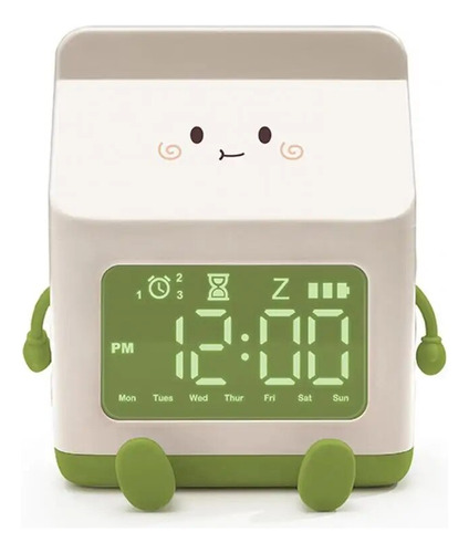 Relógio Box Clock Shape Milk Children Digital Clock Alarm