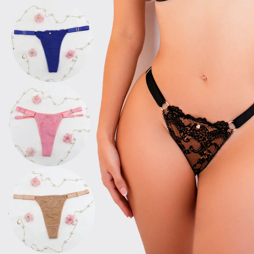 Pack De 3 Tangas De Encaje Cómodas Para Mujer | Le Sexy | Envío gratis