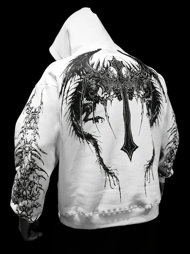 Sudadera Gótica Con Capucha Estampada En 3d Para Hombre Con