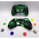 2 Fundas Silicon Camuflaje Green Control Xbox One Y 4 Grips