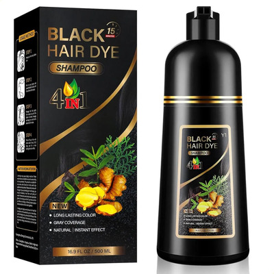 Champú Colorante Para Cabello Castaño Oscuro 4 En 1, Adecuad
