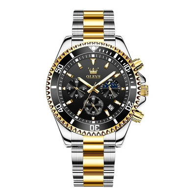 Reloj Pulsera Olevs 2870 Acero Inoxidable Correa Plateada\u002FOro Resistente al Agua | Meses sin interés