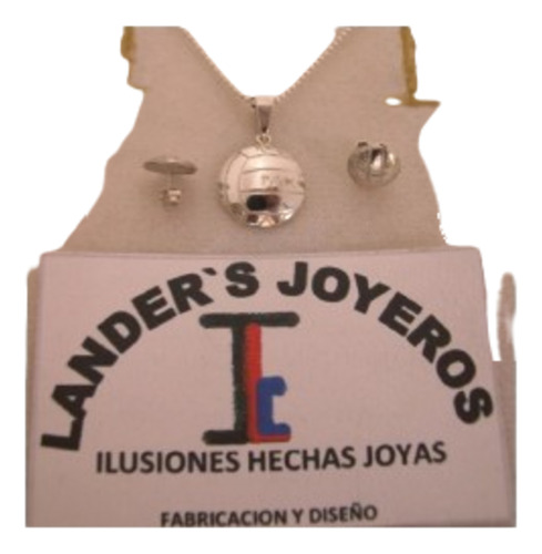 Juego Dije+aretes+cadena Balon Voly, Plata Ley 950