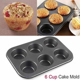 Molde Cupcake 6 Muffins Queque Antiadherente Repostería