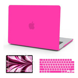 Funda Para Macbook Air13.6 M3/m2 + Cubre Tecl Y Pant Fucsia