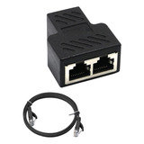 ' Adaptador Bifurcador Rj45 Cat5 6 P/2 Cables De Ethernet