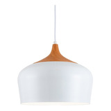 Lampara Colgante Ceris Escandinavo Metal Madera Con Led Incl