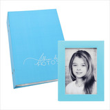 Livro De Foto Do Principe 10x15/500 +porta Retrato Azul Bebê