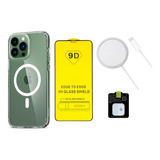 Kit Funda Para iPhone Magsafe Cargador Mica Camara Pantalla Color iPhone 13 Pro