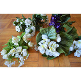 Flores De Artificio, Lote Ramitos Pequeños Violetas, Blancas
