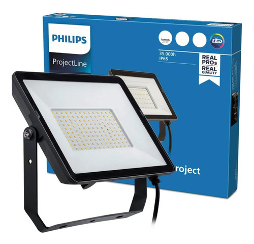 Refletor Led 50w 6500k Bivolt 4750lm Ip65 Philips Preto