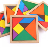 Puzzle Rompecabezas Tangram Encaje De Madera Niños 5 Unid