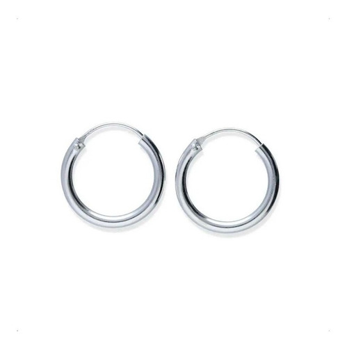 Aros Argolla Lisa 16 Mm Gruesas Plata Italiana 925 Estuche