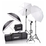 Set De Foto Estudio Sombrillas Y Luces. Emart 600w