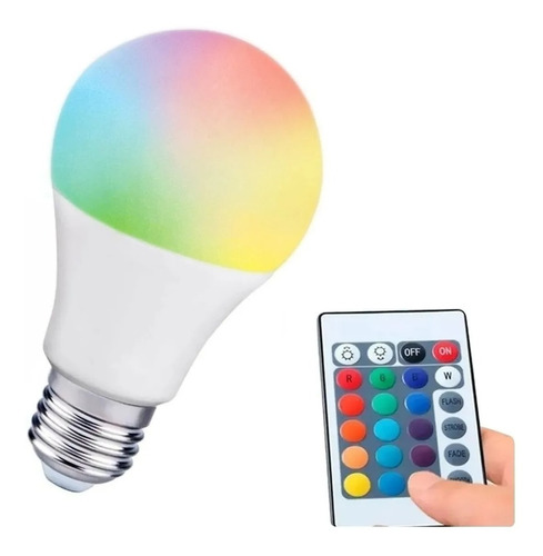 Lampara Led 3w A Control Remoto E27 Colores Rgb Foco Dimer 