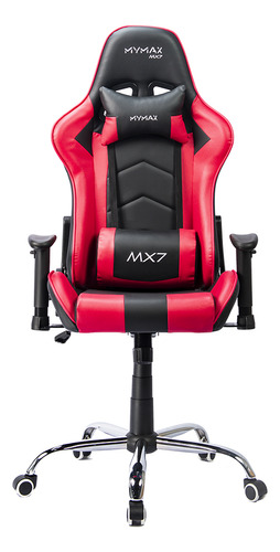 Cadeira Gamer Mx7 Giratoria Preto/rosa Mymax