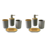 Set De 2 Accesorios De Baño Con Dispensador De Jabón Y Lavap