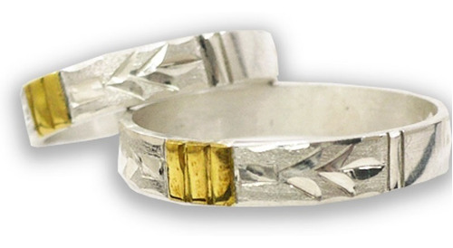 Alianzas De Plata 925 Y Oro -anillos Casamientos -compromiso